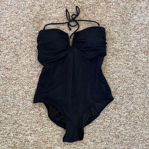 Victoria’s Secret black strapless one piece bathing suit, size medium